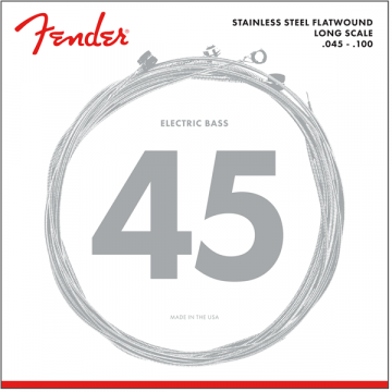FENDER STAINLESS 9050'S FLATWOUND LONG SCALE 34" BASS STRINGS 45-100