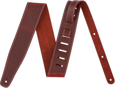 FENDER BROKEN-IN LEATHER STRAP, 2.5", RED