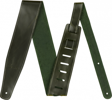 FENDER BROKEN-IN LEATHER STRAP, 2.5", GREEN