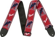 FENDER Monogrammed Strap, Red/White/Blue, 2" Oulu