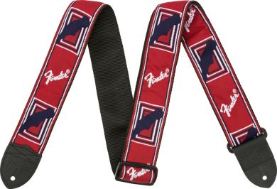 FENDER Monogrammed Strap, Red/White/Blue, 2" Oulu