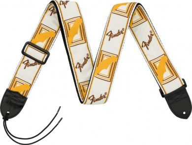 FENDER Monogrammed Strap, White/Brown/Yellow, 2" Oulu