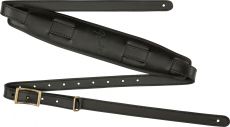 FENDER MUSTANG LEATHER SADDLE STRAP, BLACK, LONG