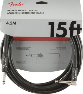 FENDER Professional Series Instrument Cable, 15ft, Straight-Angle Oulu