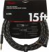 FENDER Deluxe Series Instrument Cable, Straight-Angle, 15ft, Black Tweed Oulu