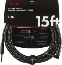 FENDER DELUXE SERIES INSTRUMENT CABLE 15ft, STRAIGHT-ANGLE