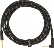 FENDER Deluxe Series Instrument Cable, Straight-Angle, 10ft, Black Tweed Oulu