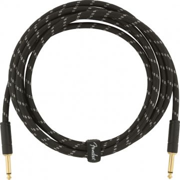 FENDER Deluxe Series Instrument Cable, Straight-Straight, 10ft, Black Tweed Oulu