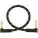 FENDER Deluxe Series Instrumenttijohto, Kulma-Kulma, 30cm, Black Tweed Oulu