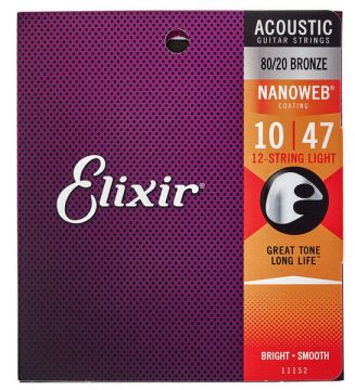 ELIXIR 12-STRING 10-47, 80/20 Bronze