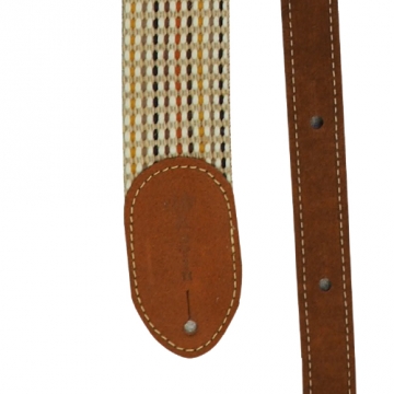 Martin Acoustic Strap 2" Woven, Brown Leather Ends 18A0067