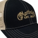 Mesh Trucker Hat with CFM Logo (Black with Tan Mesh)  Item No. 18H0001