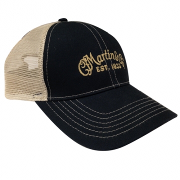 Mesh Trucker Hat with CFM Logo (Black with Tan Mesh)  Item No. 18H0001