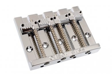 4-String Grooved Omega Bass Bridge, Chrome