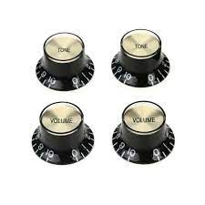 Gibson Top Hat Knobs w/ Gold Metal Insert (Black)(4 pcs.) Oulu