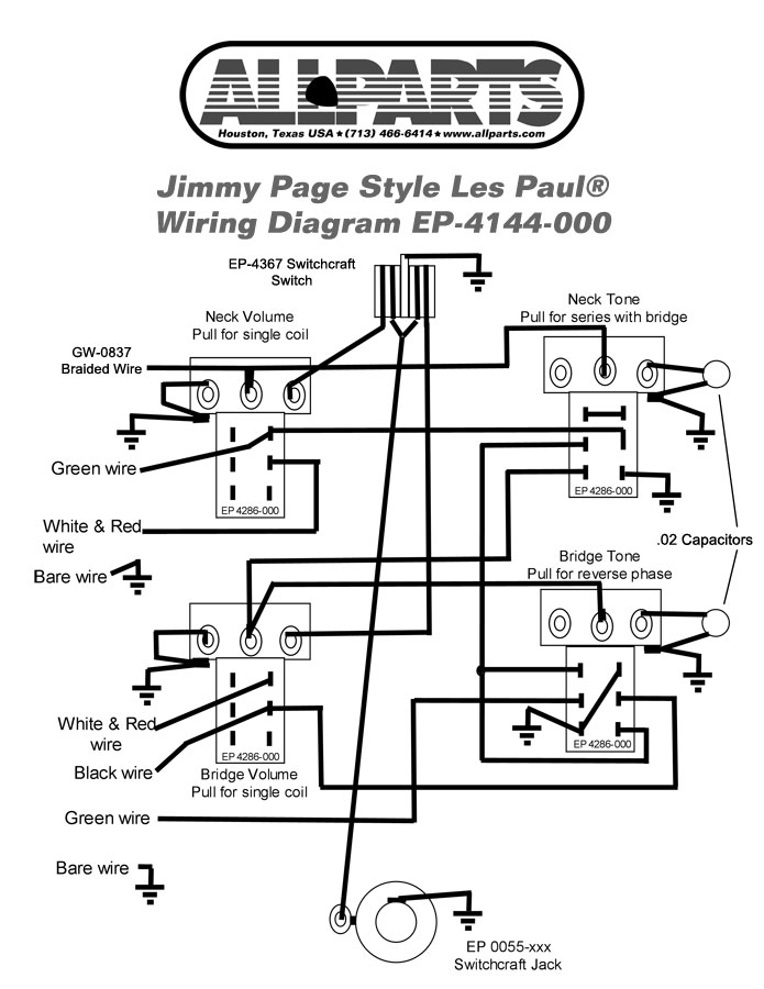 Wiring Kit for Jimmy Page Les Paul - Kitarapaja