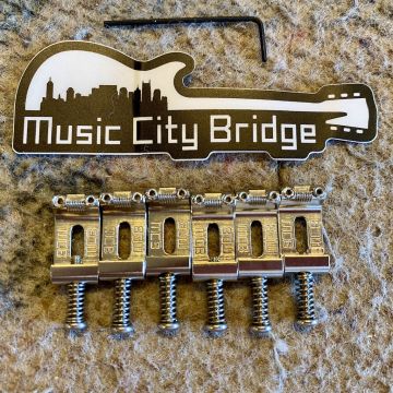 MUSIC CITY BRIDGE GROOVE MASTER SADDLES FOR STRAT, Polished