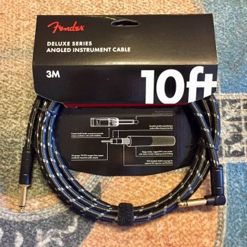 FENDER DELUXE SERIES INSTRUMENT CABLE 3M, STRAIGHT-ANGLE