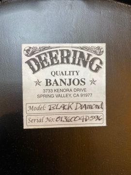 DEERING BLACK DIAMOND BANJO 
