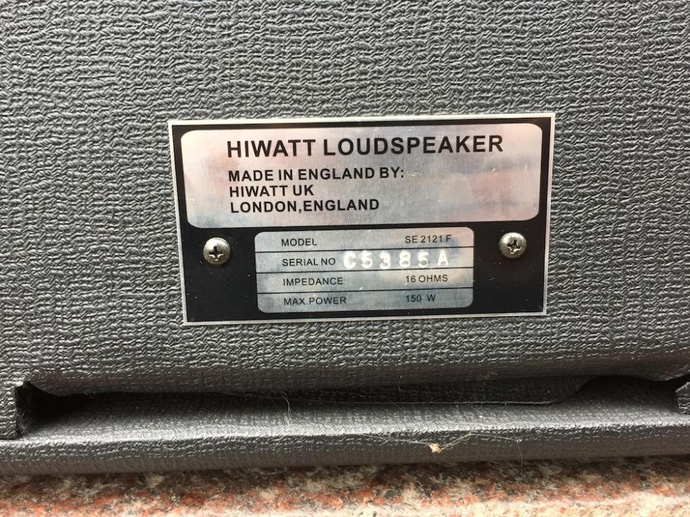 Hiwatt Custom Dr504 Head 1974 Se2121f 2x12 Cabinet 2006 Kitarapaja