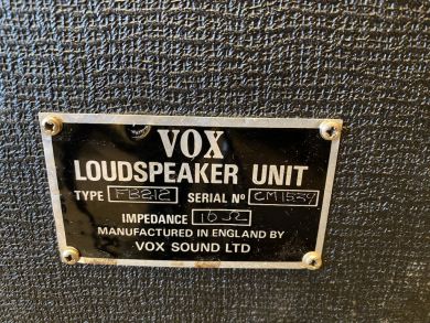 VOX FOUNDATION BASS HEAD & VOX FB212 2X12 CABINET, late 60's/early 70's