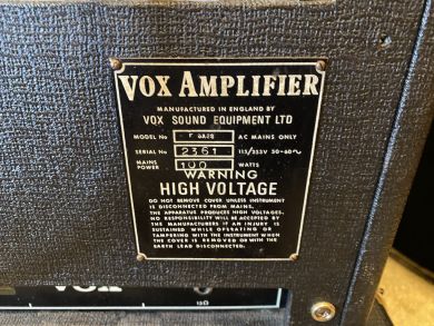 VOX FOUNDATION BASS HEAD & VOX FB212 2X12 CABINET, late 60's/early 70's