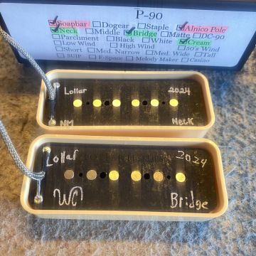 LOLLAR P-90 ALNICO POLE SOAPBAR SET, CREAM 2024
