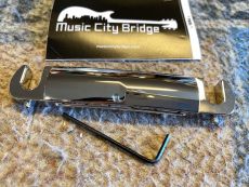 MUSIC CITY BRIDGE "THE SAVVY" , COMPENSATED WRAPAROUND TAILPIECE, NICKEL