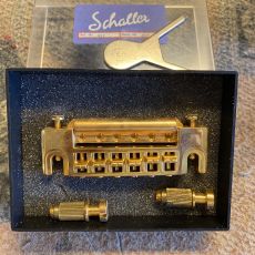 SCHALLER "BADASS-STYLE" GUITAR BRIDGE, Gold, NOS