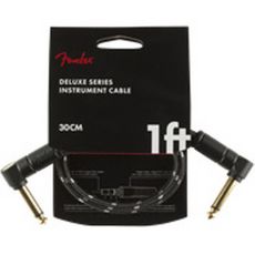 FENDER Deluxe Series Instrumenttijohto, Kulma-Kulma, 30cm, Black Tweed Oulu