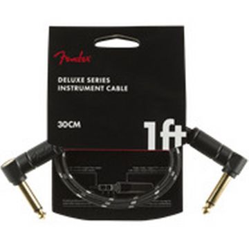 FENDER Deluxe Series Instrumenttijohto, Kulma-Kulma, 30cm, Black Tweed Oulu