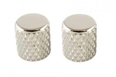 Nickel Heavy Knurl Barrel Knob Pair