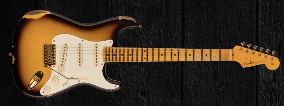FENDER CUSTOM SHOP LIMITED EDITION 57 STRATOCASTER RELIC 2 Tone Sunburst w Gold Hardware Kitarapaja