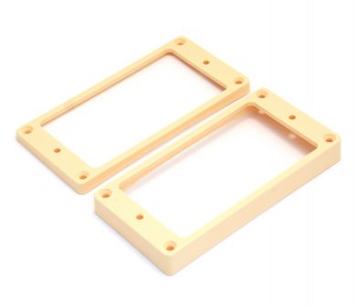 Humbucking Pickup Rings Curved Cream Plastic Set Oulu