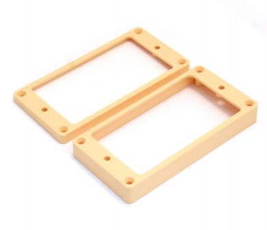 Humbucking Pickup Rings Slanted Cream Plastic Set Oulu