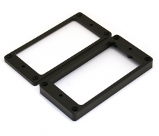 Humbucking Pickup Rings Slanted Black Plastic Set