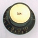 Black Reflector Tone Knob Pair, Gold Center