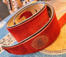 LEVY'S RED SUEDE Leather Guitar strap Oulu  