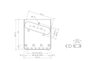 Bridge for Telecaster® with Gotoh Saddles Oulu