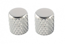 Chrome Heavy Knurl Barrel Knob Pair